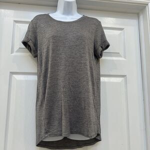 Vince Sz Small S Short Sleeve T-Shirt Top Gray Heathered Cotton/Modal Knit EUC